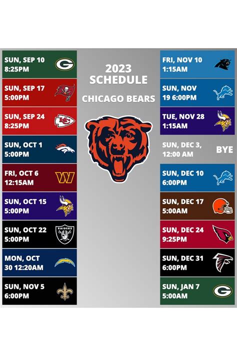 chicago bears schedule leak|2024 NFL Schedule Release: Chicago Bears schedule tracker